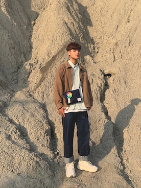 「Dickies（ディッキーズ）のアイテム（その他アウター）」を使った、Caspar さん（メンズ・169cm）の冬コーディネート