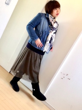 「cepo.」｜「アイテム（デニムジャケット）」を使った、yuuさん（レディース・152cm）の冬コーディネート