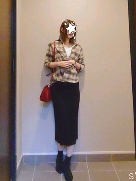 ◆orizou◆さんの「WOMEN メリノブレンドリブスカート」を使ったコーディネート