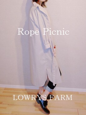 「ローリーズファーム(LOWRYS FARM)」｜「アイテム（シャツワンピース）」を使った、◆orizou◆さん（レディース・166cm）の春コーディネート
