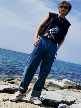 「ADER error（アーダーエラー）のアイテム（パンツ）」を使った、8さん（メンズ・172cm）の夏コーディネート