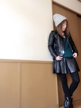 「ScoLar（スカラー）のアイテム（帽子）」を使った、めーたん。さん（レディース・152cm）の冬コーディネート