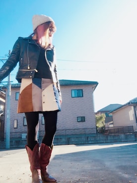 「ScoLar（スカラー）のアイテム（帽子）」を使った、めーたん。さん（レディース・152cm）の冬コーディネート