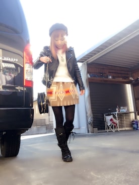 「PENDLETON（ペンドルトン）のアイテム（スカート）」を使った、めーたん。さん（レディース・152cm）の冬コーディネート
