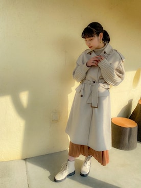 「Lucida（ルシーダ）のアイテム（ブーツ）」を使った、Miyuuさん（レディース・168cm）の冬コーディネート