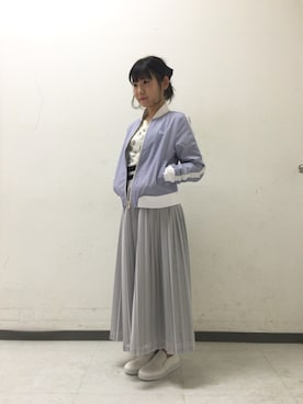 「FRED PERRY（フレッドペリー）のアイテム（ブルゾン）」を使った、Arisaさん（レディース・148cm）の冬コーディネート