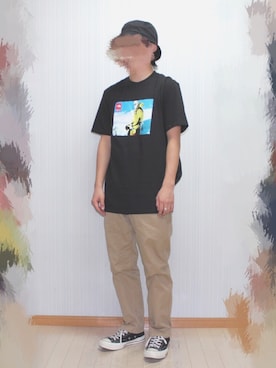 「Gosha Rubchinskiy（ゴーシャラブチンスキー）のアイテム（バッグ）」を使った、gu.raさん（メンズ・166cm）の春コーディネート