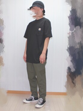 「softcream（ソフトクリーム）のアイテム」を使った、gu.raさん（メンズ・166cm）の春コーディネート