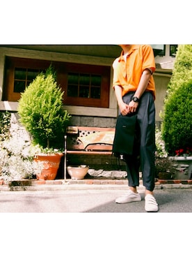 「UNIQLO（ユニクロ）のアイテム（シャツ/ブラウス、イエロー系）」を使った、是十一颗葡萄-さん（メンズ・178cm）の春コーディネート