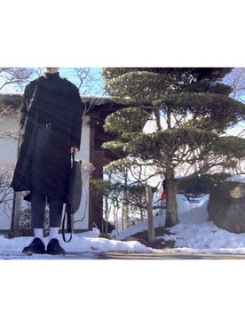 「Dr. Martens（ドクターマーチン）のアイテム（その他シューズ、ブラック系）」を使った、是十一颗葡萄-さん（メンズ・178cm）の春コーディネート