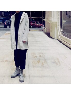 「Dr. Martens（ドクターマーチン）のアイテム（ブーツ、グレー系）」を使った、是十一颗葡萄-さん（メンズ・178cm）の春コーディネート