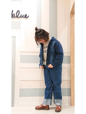「Samansa Mos2 blue」｜「アイテム（デニムジャケット）」を使った、ヨシムラさん（レディース・161cm）の春コーディネート