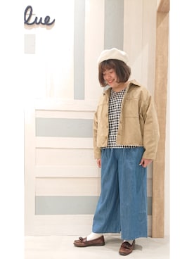 「Samansa Mos2 blue（サマンサモスモスブルー）のアイテム（ハンチング/ベレー帽）」を使った、ヨシムラさん（レディース・161cm）の春コーディネート