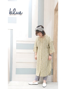 「Samansa Mos2 blue（サマンサモスモスブルー）のアイテム（ローファー）」を使った、ヨシムラさん（レディース・161cm）の春コーディネート