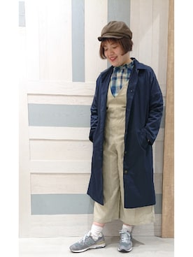 「Samansa Mos2 blue（サマンサモスモスブルー）のアイテム（ステンカラーコート）」を使った、ヨシムラさん（レディース・161cm）の春コーディネート