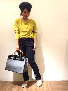 「マスタードイエロー」｜chiaさん（レディース・150cm）の秋コーディネート