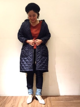 「LAVENHAM（ラベンハム）のアイテム（その他アウター）」を使った、chiaさん（レディース・150cm）の秋コーディネート