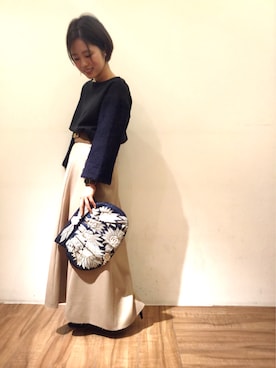 「キャメル」｜「アイテム（ブーティ）」を使った、chiaさん（レディース・150cm）の秋コーディネート