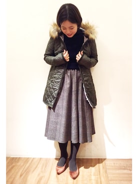 「LAVENHAM」｜「アイテム（その他アウター）」を使った、chiaさん（レディース・150cm）の冬コーディネート