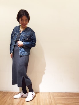 「Moname（モナーム）のアイテム（ジャケット/アウター）」を使った、chiaさん（レディース・150cm）の冬コーディネート