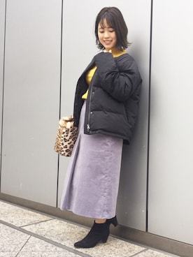 ノーカラーショートダウンを使った人気ファッションコーディネート Wear