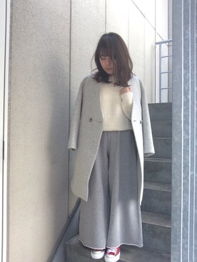 「赤コンバース」｜「アイテム（その他アウター）」を使った、donさん（レディース・151cm）の冬コーディネート