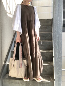 「LOWRYS FARM（ローリーズファーム）のショートＣＰＯシャツ　841006（シャツ/ブラウス）」を使った、donさん（レディース・151cm）の夏コーディネート