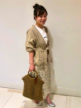 「Rouge vif（ルージュヴィフ）のアイテム（ブルゾン）」を使った、はっちゃんさん（レディース・155cm）の春コーディネート