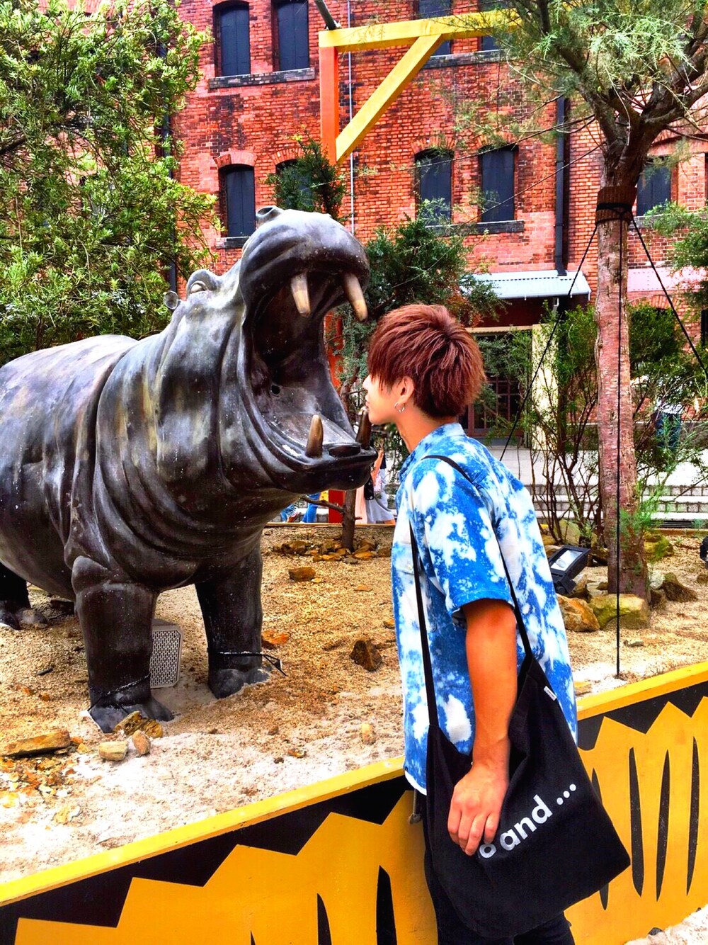 「リメイク、ブリーチ、ブリーチデニム、黒スキニー、おしゃれさんと繋がりたい、古着、三代目JSB、横浜、散歩、青」｜「Levi'sのアイテム（シャツ/ブラウス、ブルー系）」を使った、ᘗ⃒。さん（メンズ・170cm）の夏コーディネートの1枚目の写真
