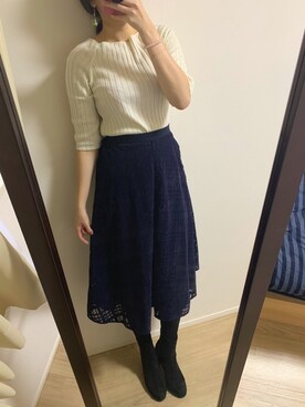 「skirt」｜「アイテム（その他シューズ）」を使った、ティンさん（レディース・164cm）の冬コーディネート