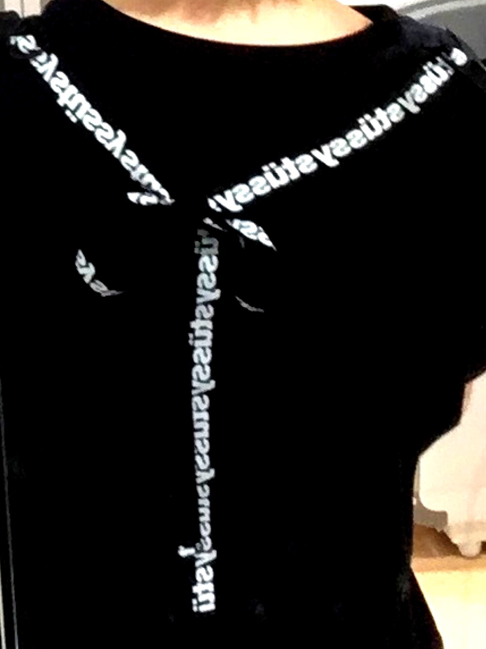 「stussywomen、ワンピース、ドレス、紐わかんなくて蝶々結び」｜「Stussy Womenのアイテム（ワンピース/ドレス、ブラック系）」を使った、sssさん（レディース・154cm）の夏コーディネートの1枚目の写真
