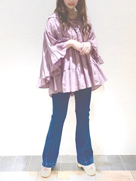 「Honey Salon（ハニーサロン）のアイテム（パンツ）」を使った、nanaannwredさん（レディース・161cm）の夏コーディネート