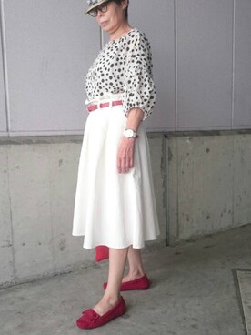 「Otto（オットー）のアイテム（トップス）」を使った、フウちゃんさん（レディース・159cm）の夏コーディネート