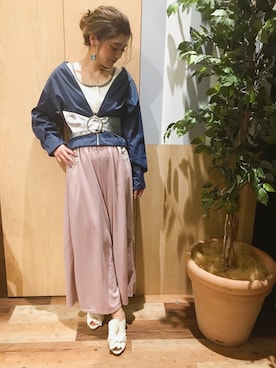 「VENCEEXCHANGE（ヴァンスエクスチェンジ）のアイテム（ブルゾン）」を使った、chiakiさん（レディース・157cm）の春コーディネート