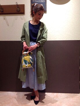 「Sens de vie（サンスドゥウ゛ィ）のアイテム」を使った、chiakiさん（レディース・157cm）の春コーディネート