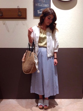 「Sens de vie（サンスドゥウ゛ィ）のアイテム（ジャケット/アウター）」を使った、chiakiさん（レディース・157cm）の春コーディネート
