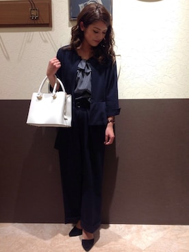 「Sens de vie（サンスドゥウ゛ィ）のアイテム（ジャケット/アウター）」を使った、chiakiさん（レディース・157cm）の春コーディネート