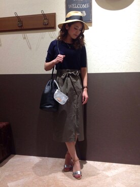 「Sens de vie（サンスドゥウ゛ィ）のアイテム」を使った、chiakiさん（レディース・157cm）の春コーディネート