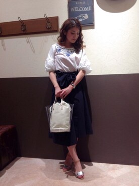 「Sens de vie（サンスドゥウ゛ィ）のアイテム」を使った、chiakiさん（レディース・157cm）の春コーディネート