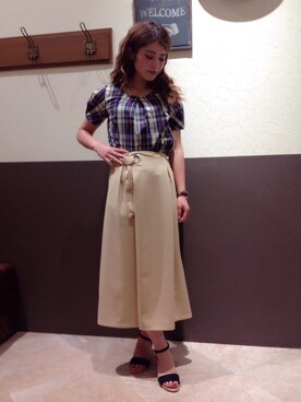 「Sens de vie（サンスドゥウ゛ィ）のアイテム」を使った、chiakiさん（レディース・157cm）の春コーディネート