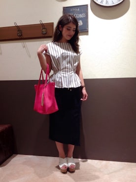 「Sens de vie（サンスドゥウ゛ィ）のアイテム」を使った、chiakiさん（レディース・157cm）の春コーディネート