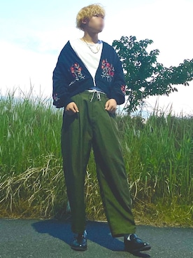 「薔薇」｜「アイテム（ジャケット/アウター）」を使った、Burberry   Friendさん（メンズ・182cm）の夏コーディネート