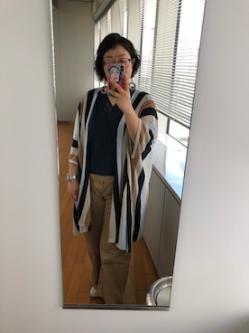 「H&M（エイチ・アンド・エム）のアイテム（カーディガン/ボレロ）」を使った、たかはしちかさん（レディース・155cm）の秋コーディネート