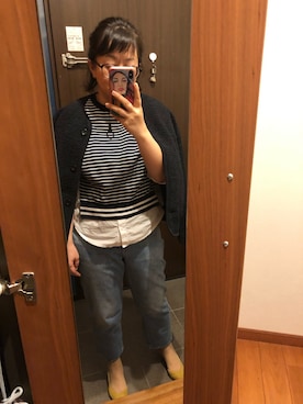 「RANDA（ランダ）の3E/ストレスフリー/サイドオープンパンプス（パンプス）」を使った、たかはしちかさん（レディース・155cm）の冬コーディネート