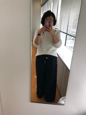 「Three Four Time（ｽﾘｰﾌｫｰﾀｲﾑ）のアイテム（パンツ）」を使った、たかはしちかさん（レディース・155cm）の冬コーディネート