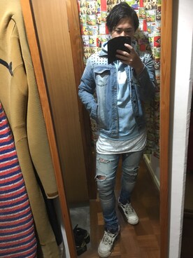 「Jordan」｜「アイテム（デニムジャケット）」を使った、harukiさん（メンズ・170cm）の春コーディネート