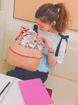 「サマンサタバサ」｜「アイテム（スラックス）」を使った、mnyyyssdさん（レディース・165cm）の春コーディネート