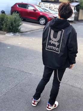 「UNDERCOVER（アンダーカバー）のアイテム（ブルゾン）」を使った、kazさん（メンズ・170cm）の冬コーディネート