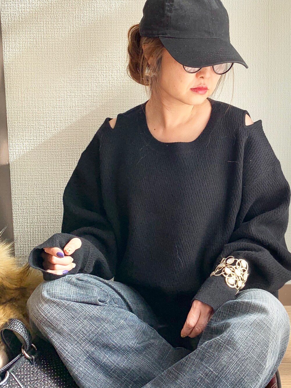 ＜6(ROKU)ロクSHOULDER 2HOLE KNIT/ニット 6（ロク）の「＜6(ROKU)＞SHOULDER 2HOLE KNIT/ニット（ニット