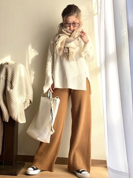 「RED CHOP WORKS（レッドチョップワークス）のアイテム（ワンピース/ドレス）」を使った、yukayukaさん（レディース・148cm）の冬コーディネート